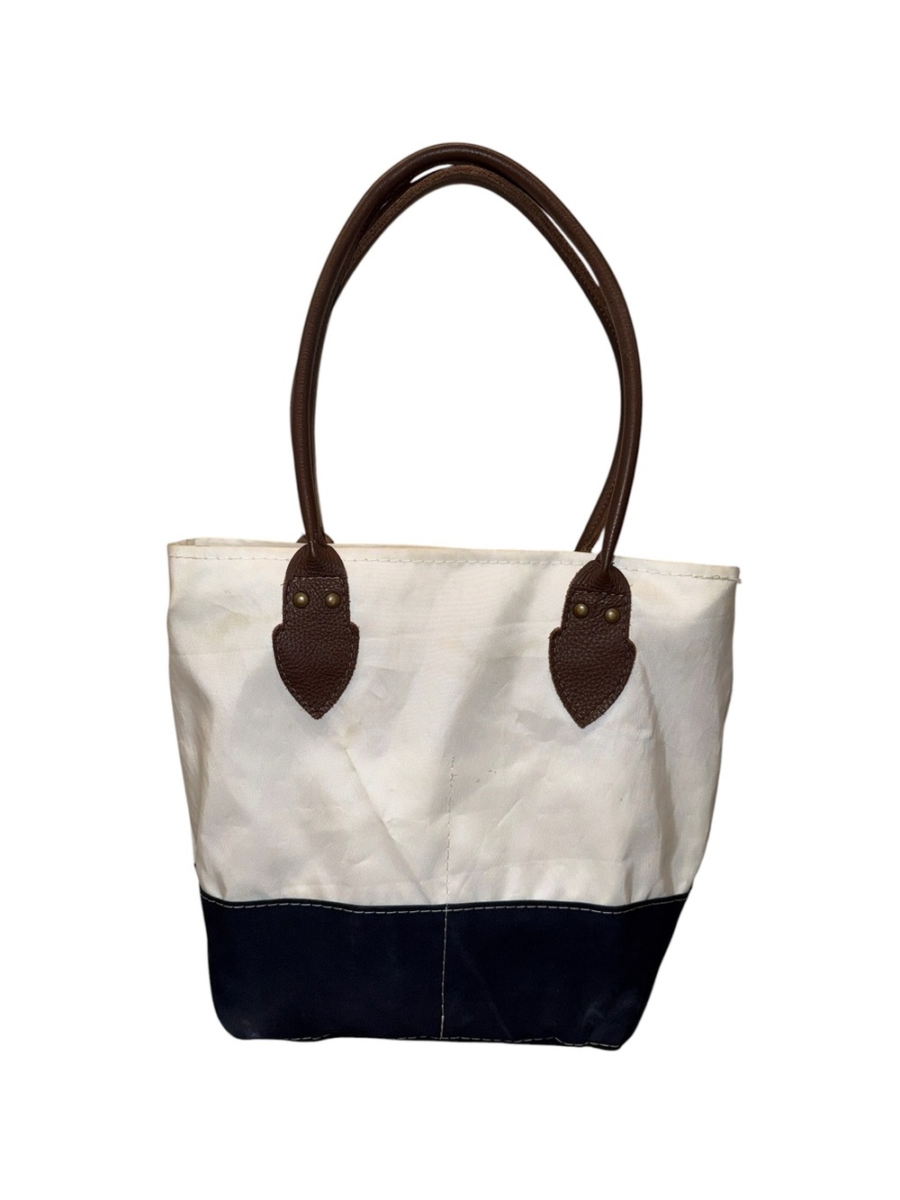Sea Bags Maine Med Shoulder Tote Bag Zip Top Leather Handles Zip Top Beach Lake - Picture 7 of 14